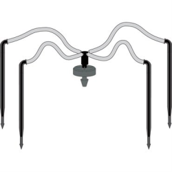 Netafim 4-Way 24" Flat MOD w/Angle Arrow Dripper White, 25/pack