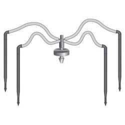 Netafim 4-Way Black 18" Flat MOD w/Angle Arrow Dripper, 25/pack