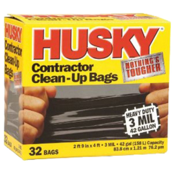 Husky Contractors Bag Black 32 Count, 42gal