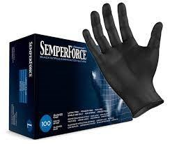 SemperForce Black Nitrile Gloves Med 6ml