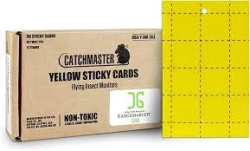  CatchMaster Yellow Sticky Card Pest Monitors; 3'x5', Double-Sided 72 Cards